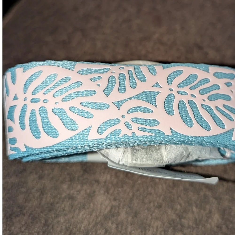 Vera Bradley Wide Lanyard Rain Forest Canopy Blue White Leaf 28110-X02 NWT